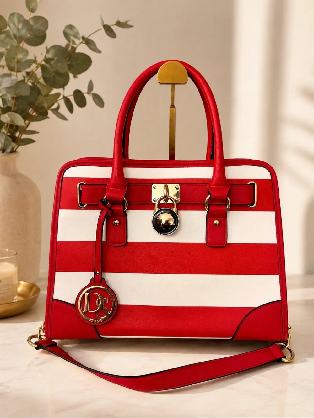 NWOT - Dasein Striped Structured Satchel